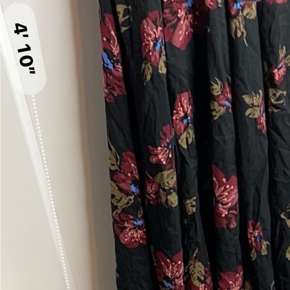 Free People Womens Large Maxi Dress Black Floral Wrap Front Boho New 6446 - Picture 5 of 11